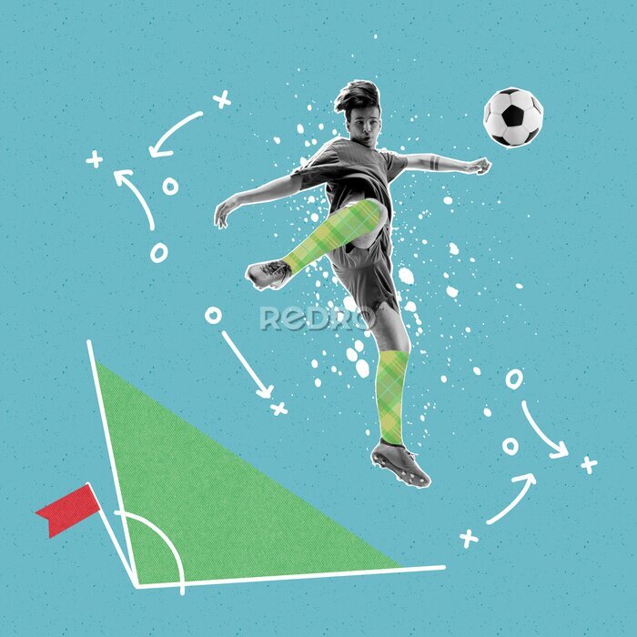 Poster Fußball-Grafik-Collage