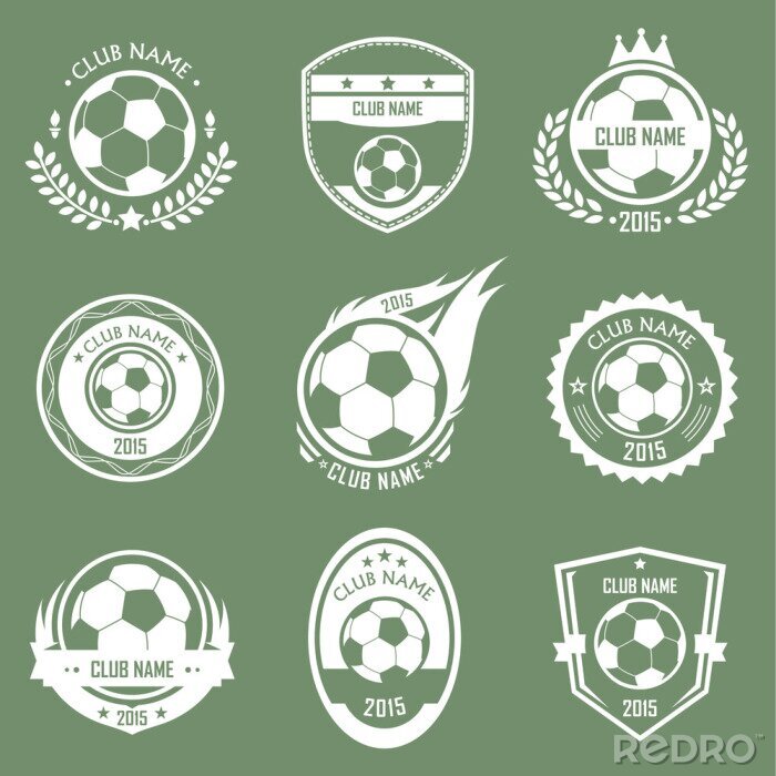 Poster Fußball in Flammen Embleme von Fußballvereinen