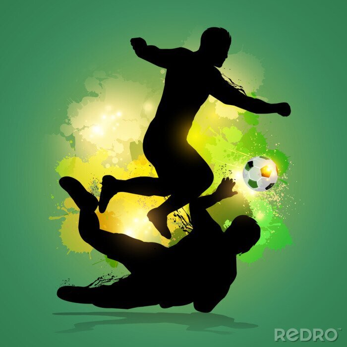 Poster Fußball kämpfende Spieler