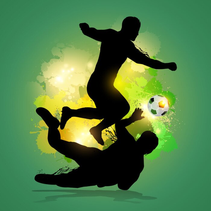 Poster Fußball kämpfende Spieler