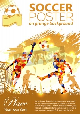 Poster Fußball Postergrafik mit Fußballspielern
