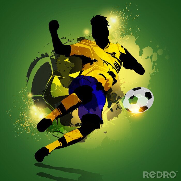 Poster Fußball Schütze abstrakt