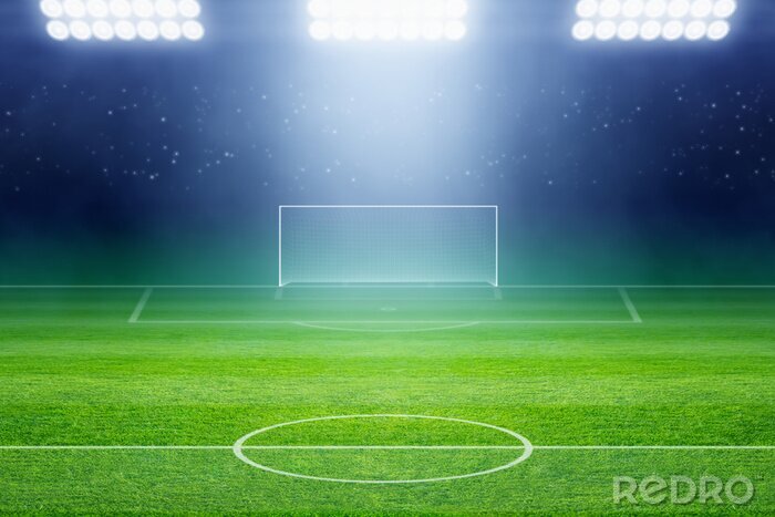 Poster Fußball Stadion Arena mit Fans in der Ferne