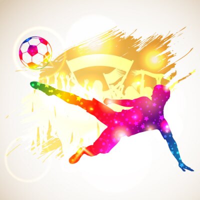 Poster Fußballspiel-Grafik in Farbe