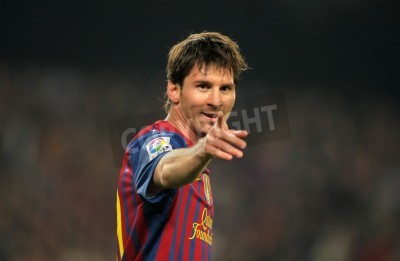 Poster Fußballspiel Messi während des Spiels