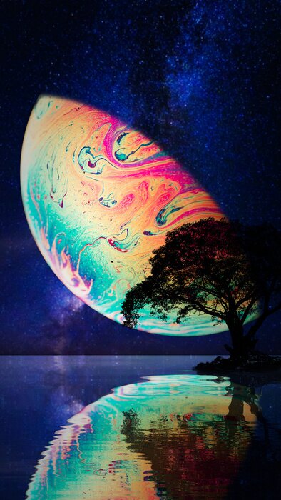 Poster Futuristische Darstellung des Himmels