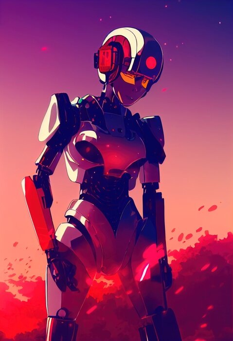 Poster Futuristischer 3D-Roboter