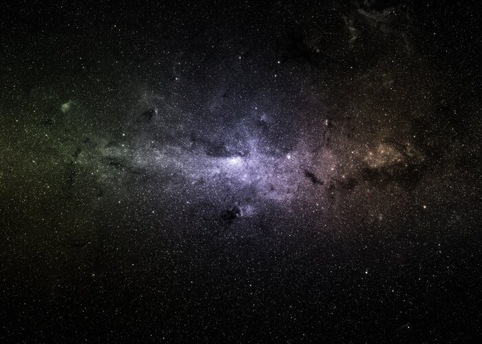 Poster Galaxie grün-violett-gelb Grafik