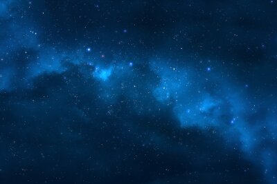 Galaxie in dunkelblauen Tönen mit Sternen