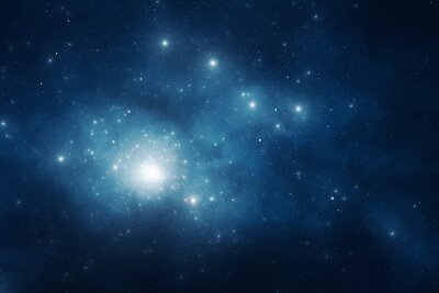Galaxie vor blauem Hintergrund