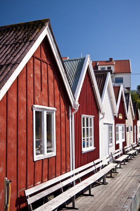 Poster Gebäude im Scandi-Stil