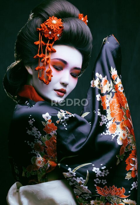 Poster Geisha im Kimono