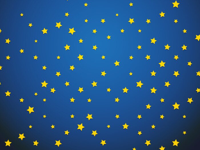 Poster Gelbe Sterne auf dunkelblauem Hintergrund Grafik