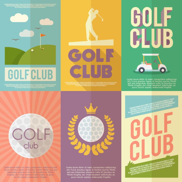 Poster Gemalte Poster mit Golf-Motiven