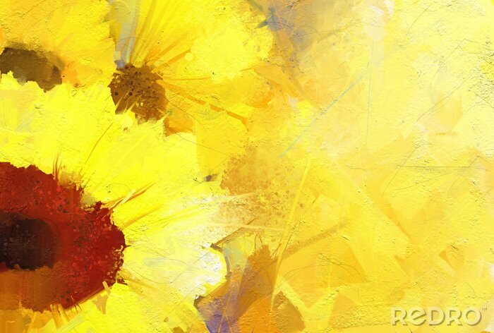 Poster Gemalte Sonnenblumen