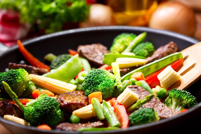 Poster Gemüse in der Pfanne