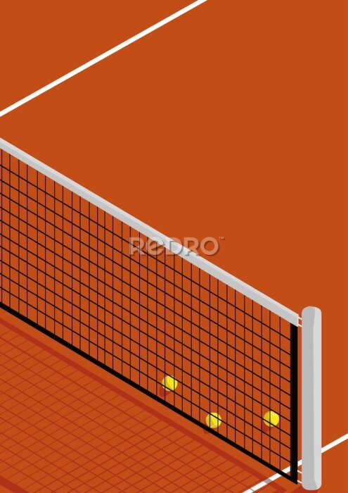 Poster Geometrie des Tennisplatzes
