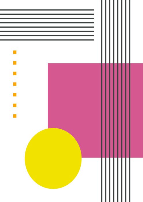 Poster Geometrie gelber Kreis