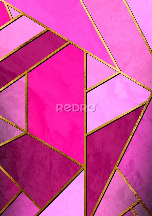 Poster Geometrische Abstraktion im Rosa