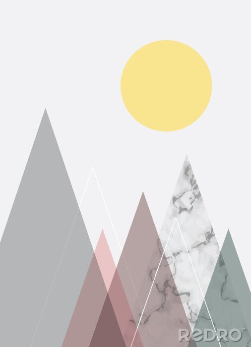 Poster Geometrische Berglandschaft