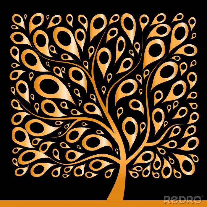 Poster Geometrische Darstellung mit einem Baum