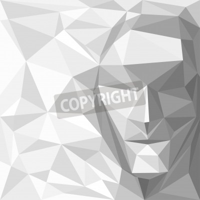 Poster Geometrische Form 3D mit Gesicht