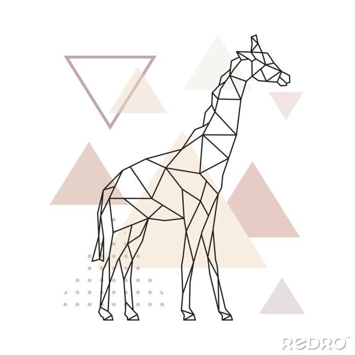 Poster Geometrische Giraffe