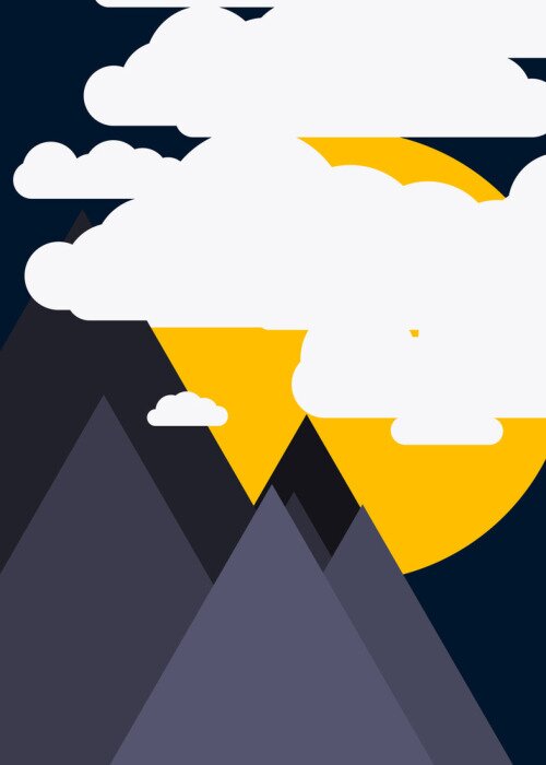 Poster Geometrische Grafik von Bergen