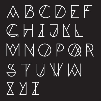 Poster Geometrisches Alphabet im modernen Stil