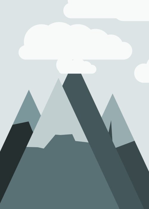 Poster Geometrisches Bergmotiv