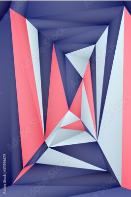 Poster Geometrisches Muster mit 3D-Effekt