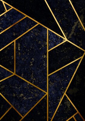 Sticker Geometrisches Muster mit goldenen Linien
