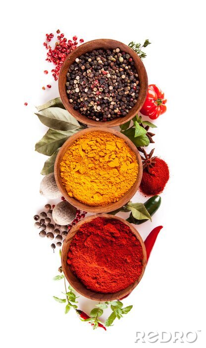 Poster Gewürze-Set in Schalen