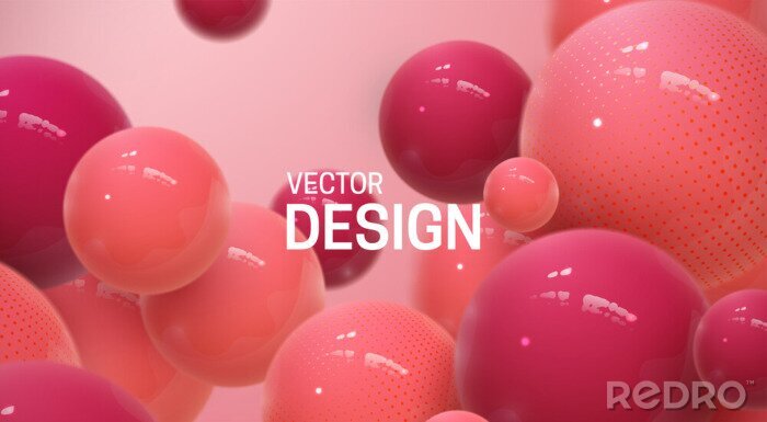 Poster Glänzende rote Kugeln