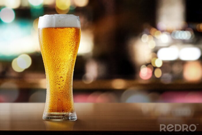 Poster Glas gekühltes Bier