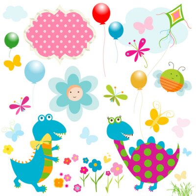 glücklich Dinosaurier Design