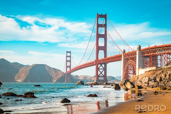 Poster Golden Gate von der Küste aus