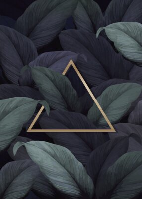 Poster Goldenes Dreieck inmitten von dunklen Blättern