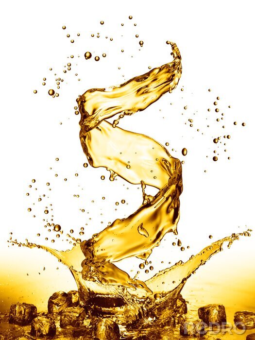 Poster Goldenes Wasser in einer Spirale angeordnet