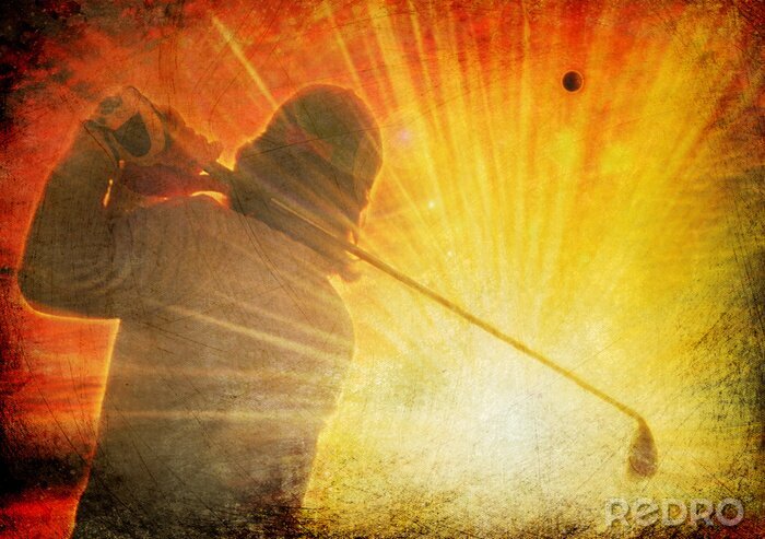 Poster Golf in Sonnenstrahlen
