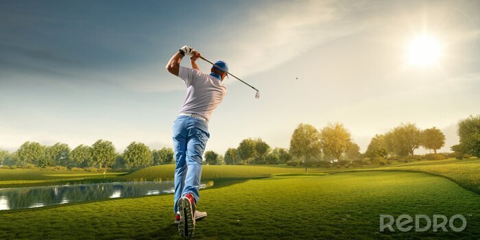 Poster Golf und ein Profi-Golfer