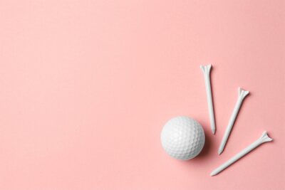 Poster Golfball und Tees
