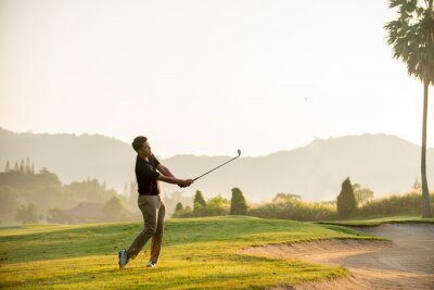 Poster Golfspieler auf dem Spielfeld