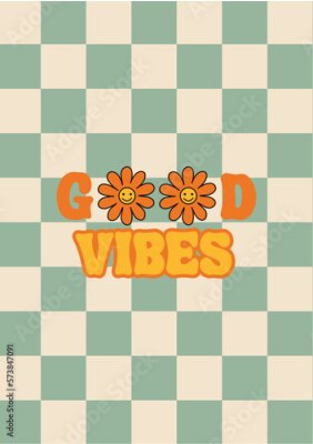 Poster Good Vibes Typografie im Retro-Stil