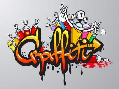 Graffiti 3D auf grauem Hintergrund