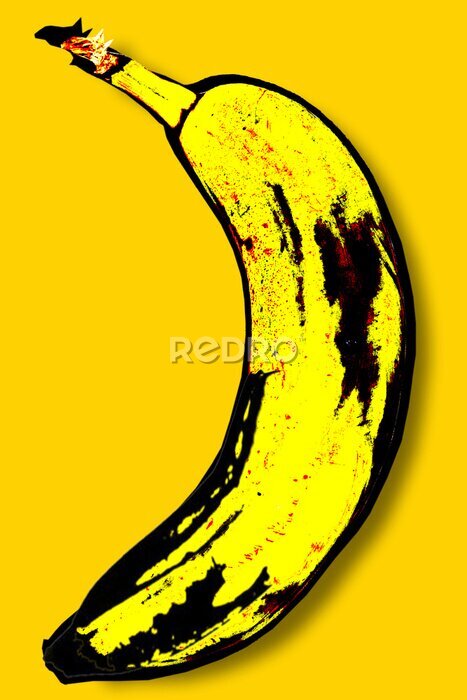 Poster Grafik einer Banane auf gelbem Hintergrund