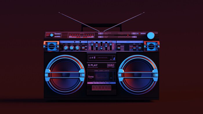 Poster Grafik mit Boombox