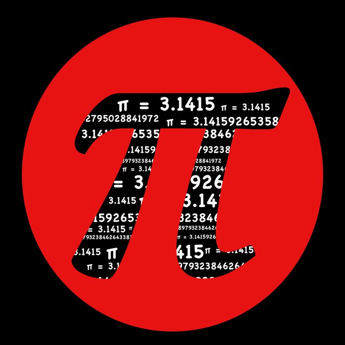 Poster Grafik mit dem Symbol der Zahl Pi