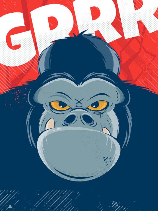 Poster Grafik mit Gorilla