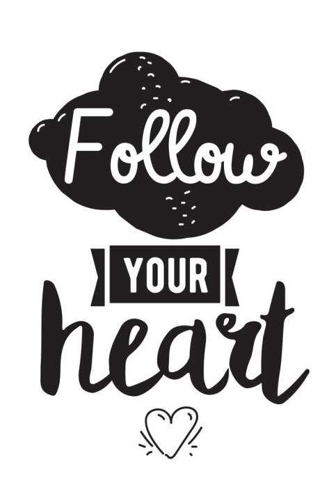 Poster Grafik Motivation Wolke und Herz